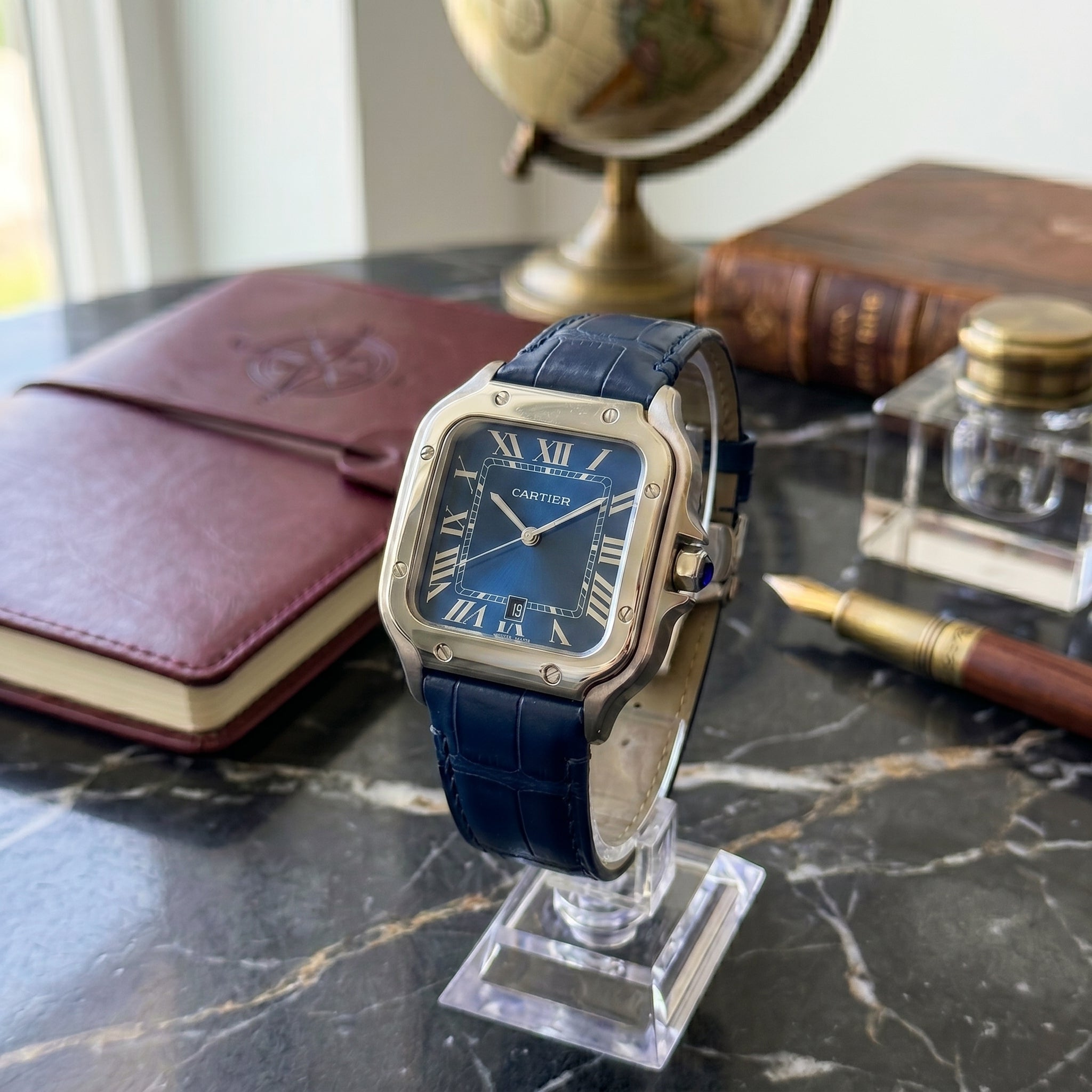 Cartier Santos Automatique – Bracelet Cuir  – Résistante à l’eau