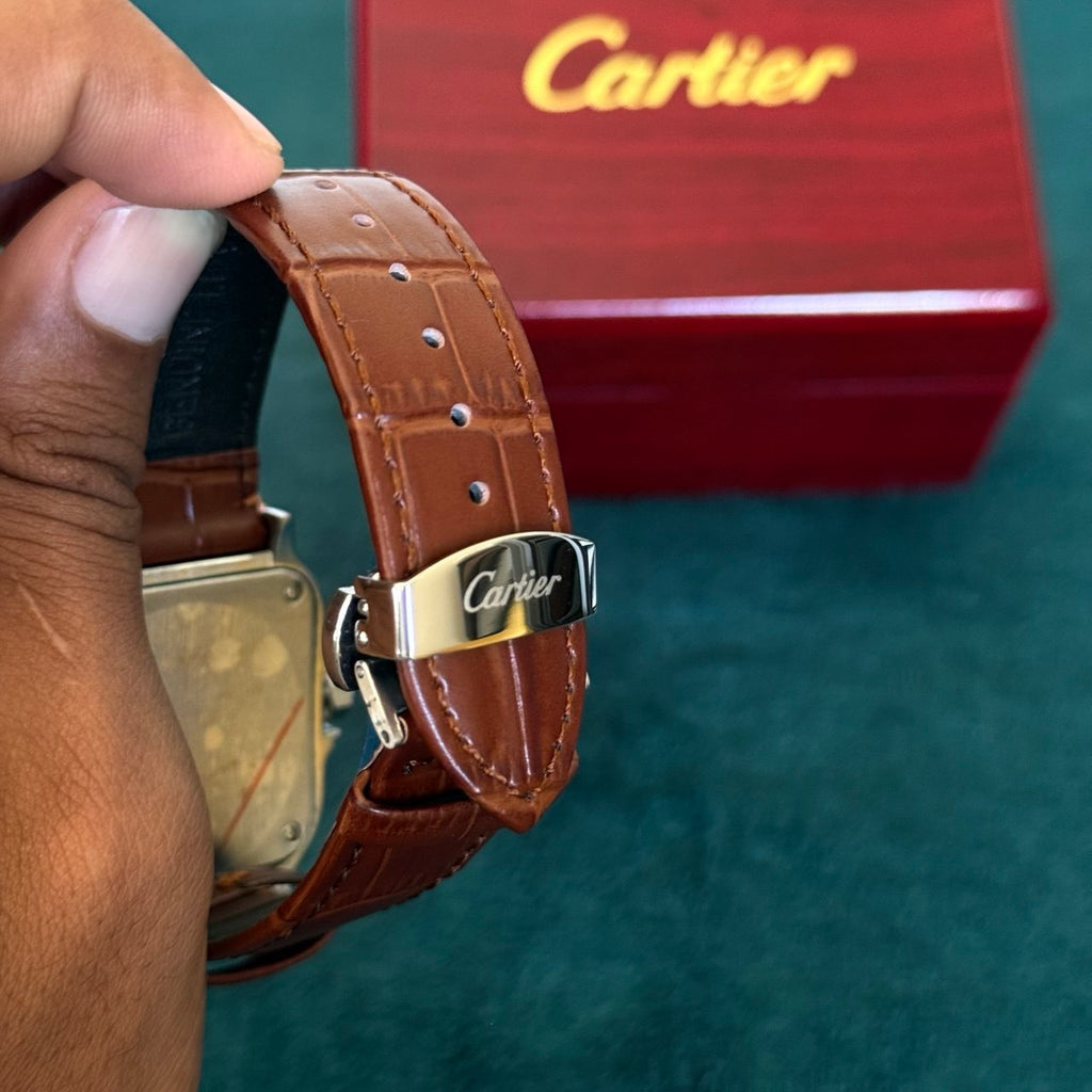 Cartier Santos Automatique – Bracelet Cuir  – Résistante à l’eau