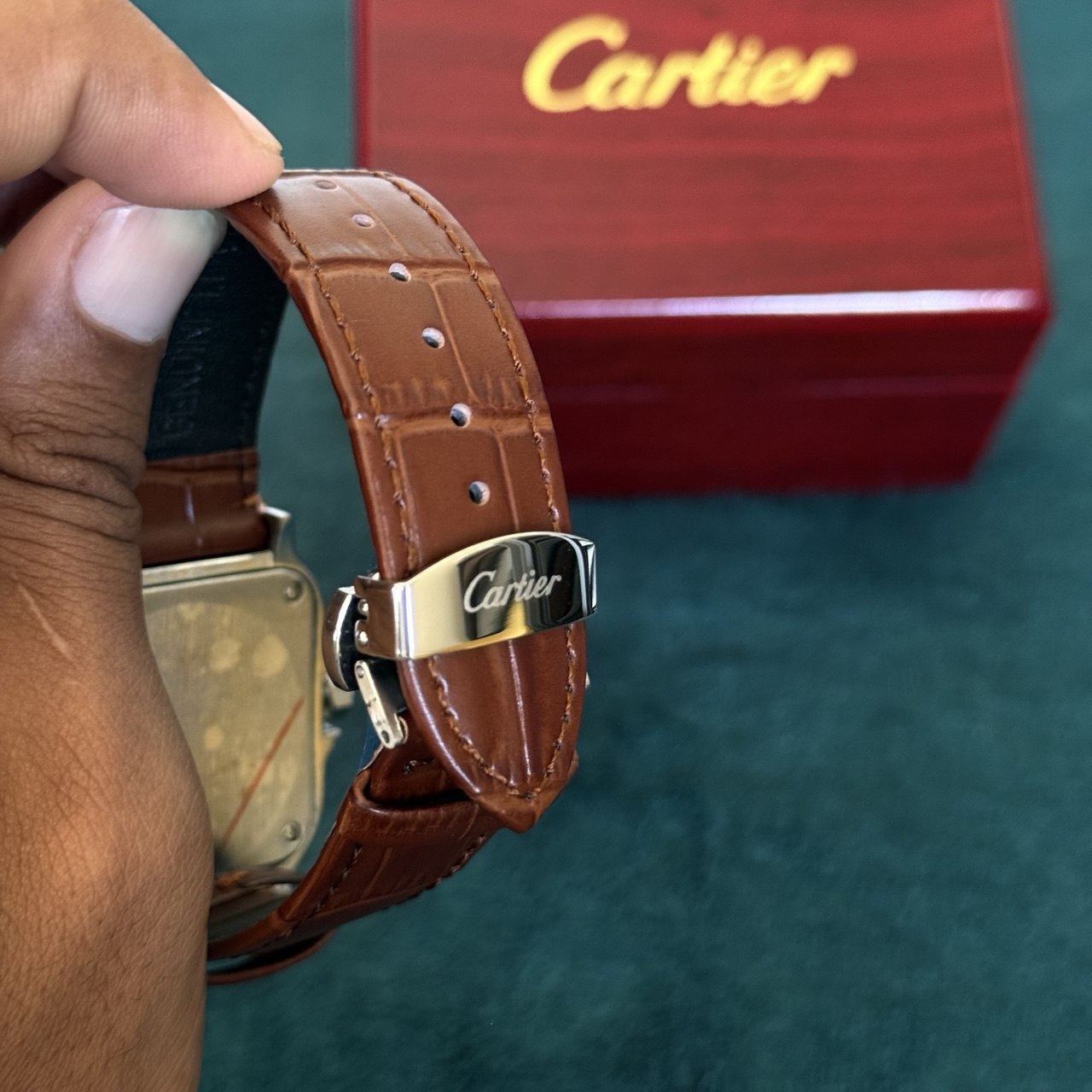 Cartier Santos Automatique – Bracelet Cuir  – Résistante à l’eau